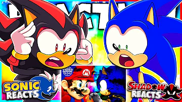Sonic & Shadow Reacts To Super Mario VS Sonic the Hedgehog - Video Game Rap Battle!