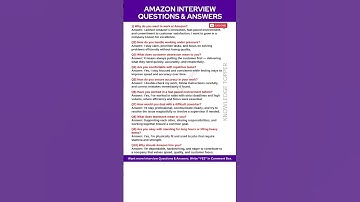 Amazon Interview Questions and Answers