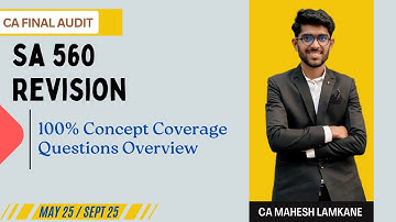 SA 560 Subsequent Event Revision - CA Mahesh Lamkane #SA560 #cafinalaudit #cafinalauditrevision