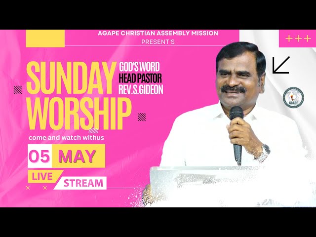 Communion Service || May 5 2024 || Rev. S. Gideon || 1st Service || Agape CAM Tiruvallur || class=