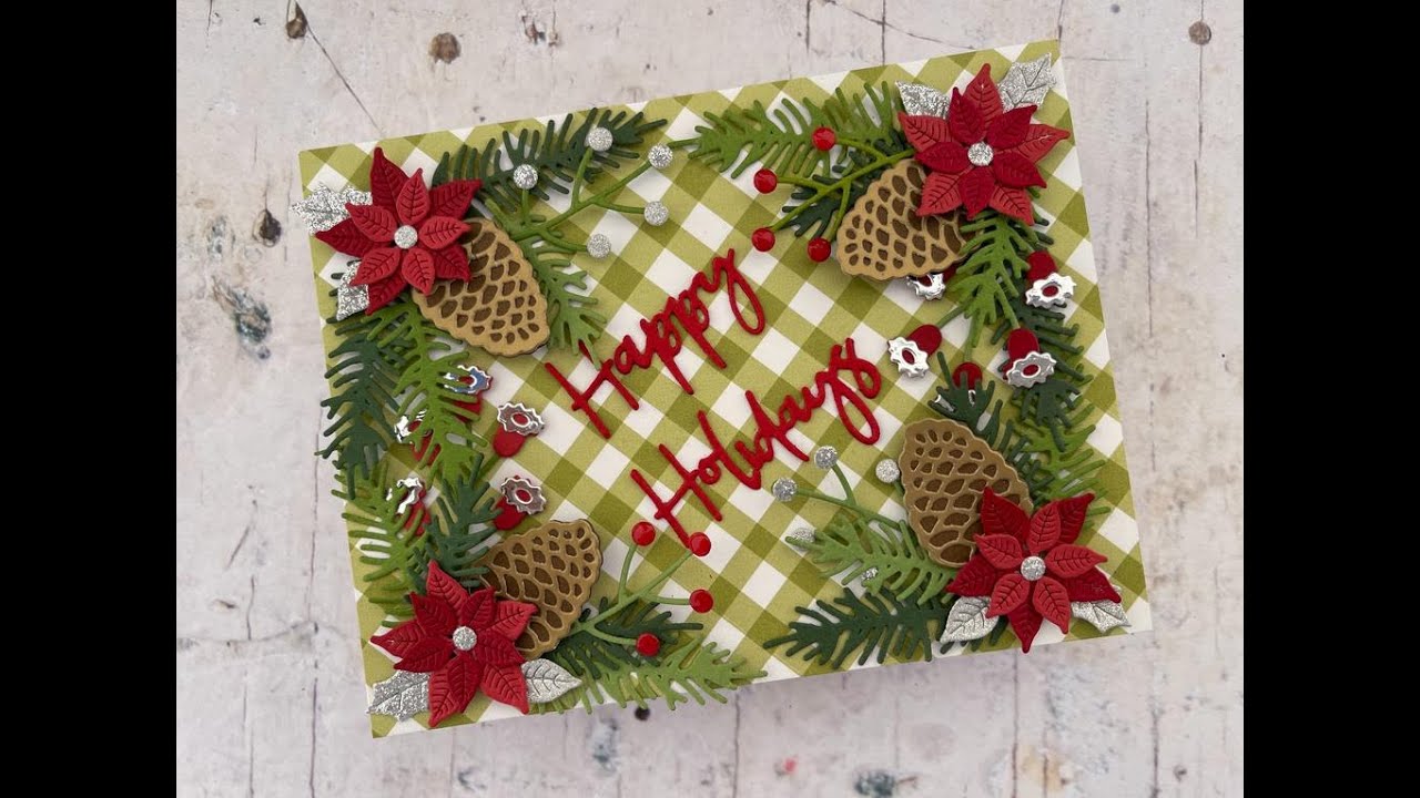 Christmas Poinsettia Card - YouTube