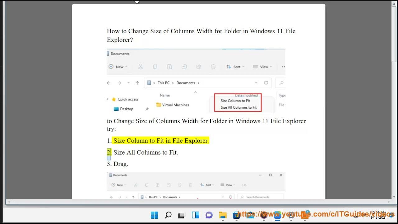 Change Size of Columns Width for Folder in Windows 11 File Explorer