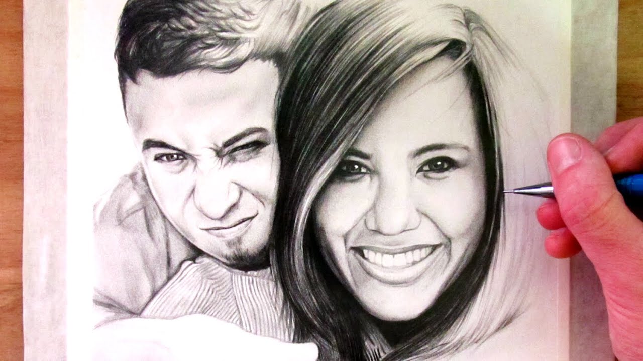  Couple  Portrait Drawing  Time Lapse YouTube