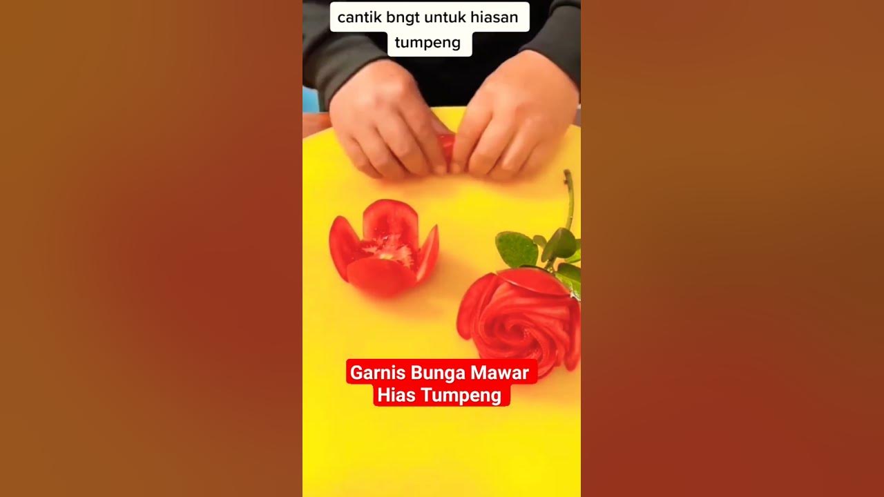 Cara Membuat Garnis Bunga Mawar Dari Buah Tomat#shorts Cara Membuat Garnis Bunga Mawar Dari Buah Tomat#shorts