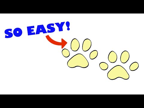 How to draw a cat paw print step by step easy version | Easy Drawings
