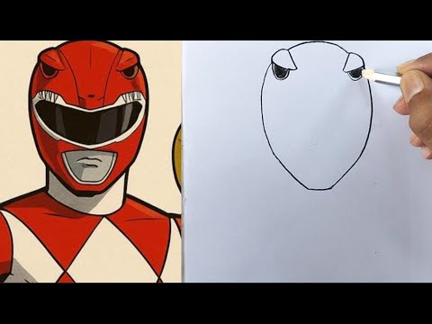 Red Power Ranger Simple Drawing How to Draw Power Rangers / Red Power ranger Easy Drawing - YouTube