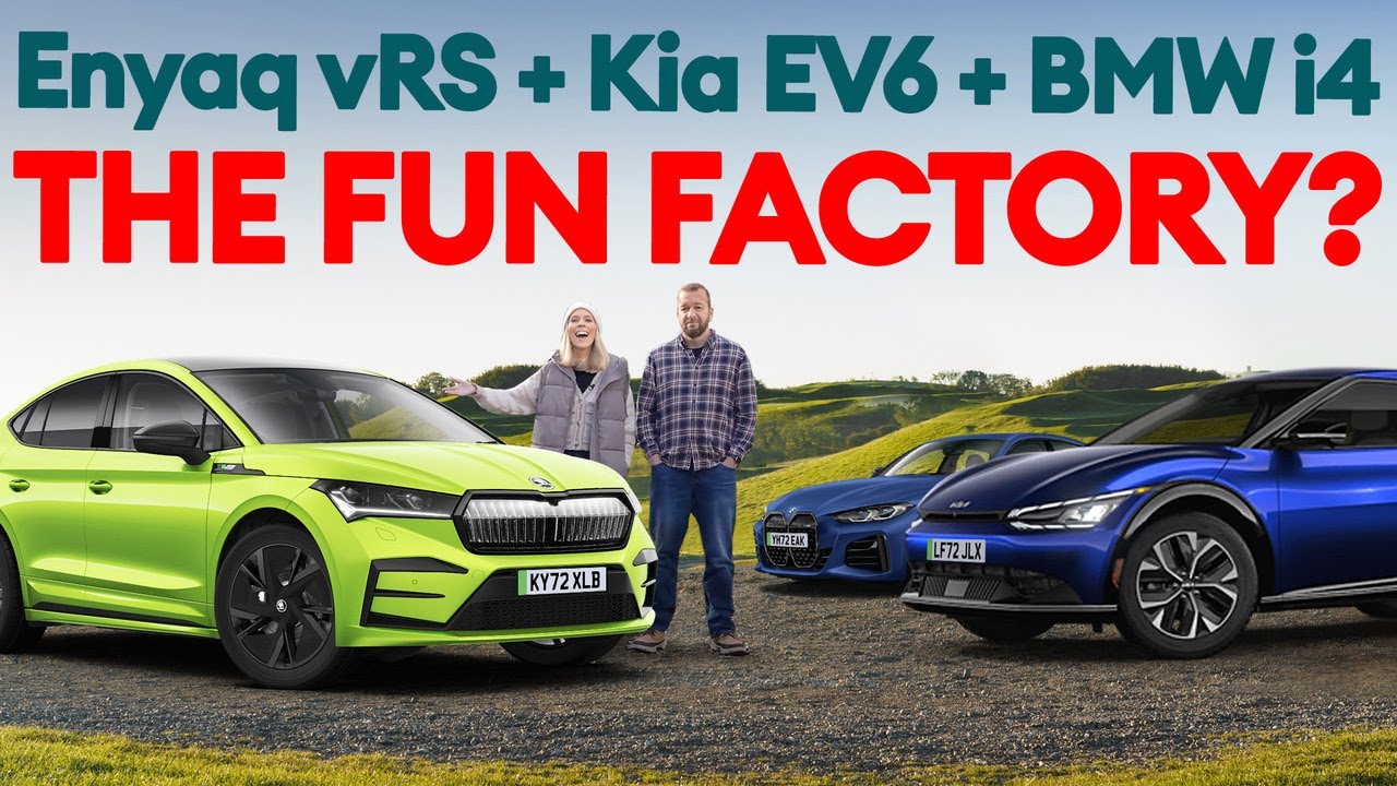 Škoda Enyaq vRS vs Kia EV6 BMW i4: family electric cars GUARANTEED to make you smile / Electrifying