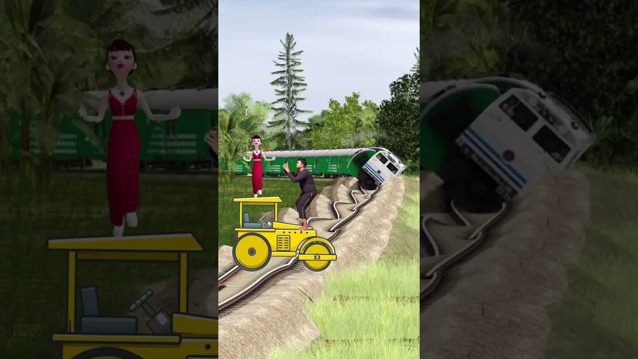 Bulldozer Garl Boy Stop The High Speed Train Vfx Magic Video Trending