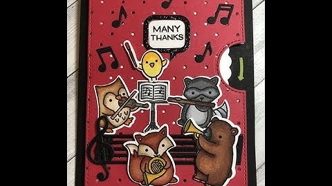 Lawn Fawn Critter Concert "Reveal Wheel" Thank You Card