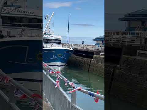 Port-en-Bessin-Huppain bridge #france #normandie #travel #boat #shorts