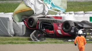 【鈴鹿サーキット】GT300テスト走行 130Rで横転大クラッシュ 事故後（クラッシュシーンはありません）2024年5月8日 6号車フェラーリ スーパーGT SUPERGT