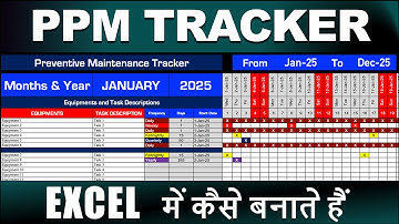 Preventive Maintenance Tracker in Excel / PPM / Excel