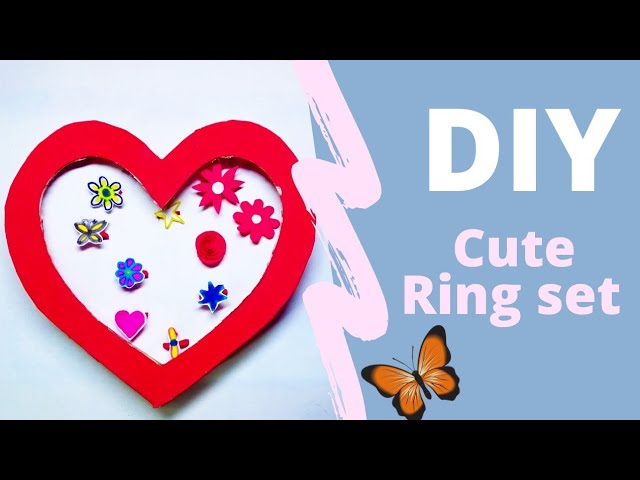 how to make paper ring set with ring box/DIY rings without wire/Homemade  cute ring set at home - YouTube