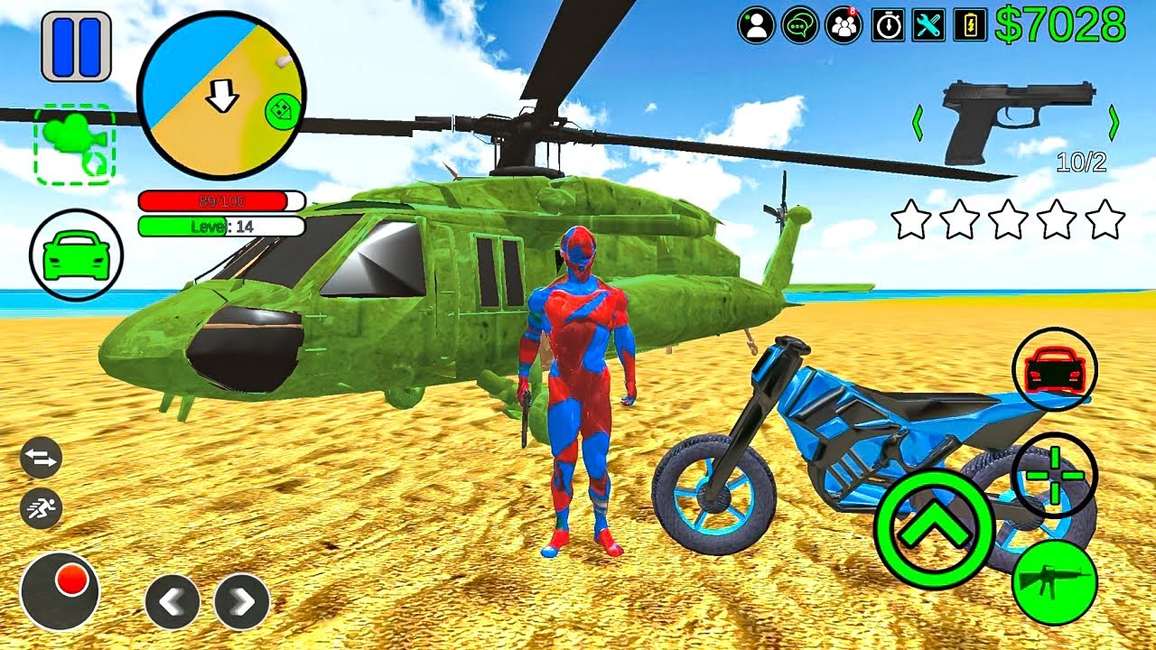 Iron-Man Flying Superhero Driving Police Car Bike and Army Helicopter - Android GamePlay #2