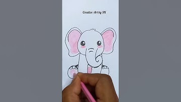 | How to Draw Elephant Step-by-Step for Beginners | easy elephant drawing | #elephantdrawing #shorts