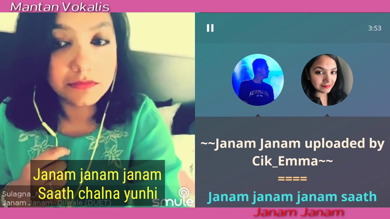 Janam   janam  India video karaoke duet bareng lirik tanpa vokal smule cover Sulagna