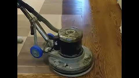 Applying stain with a buffer