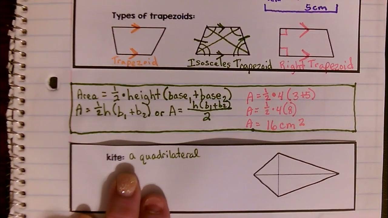 73 Find Areas of Trapezoids and Kites YouTube
