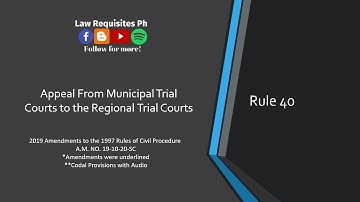 Rule 40 of the 2019 Revised Civil Procedure, Rules of Court, (A.M. NO. 19-10-20-SC) |Codal and Audio