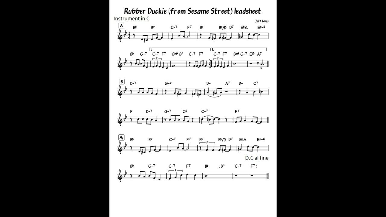 rubber-duckie-sheet-music-for-instruments-in-c-youtube