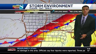 Severe storm threat Saturday afternoon and night in parts of Iowa