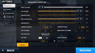 MC5 How to work with settings during the game