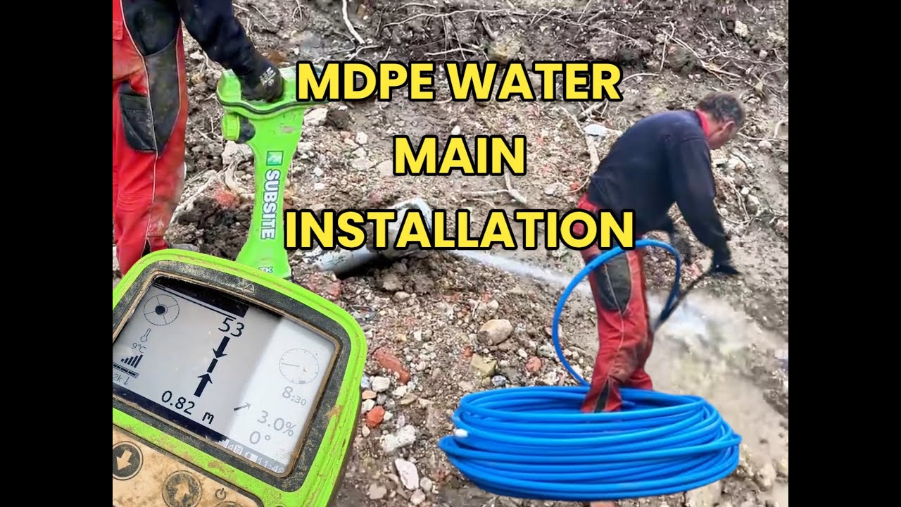 Mole Your Hole Plumber installs new MDPE water main #plumber - YouTube