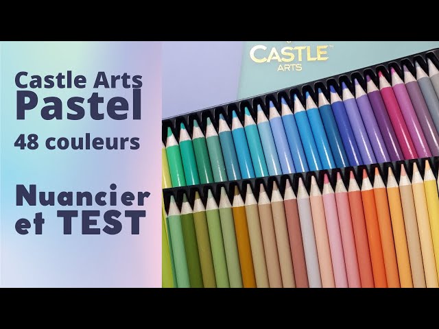 NEW!!! CASTLE ARTS 48 PASTELTINT colored pencils : full review, swatching  and coloring test 