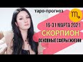 СКОРПИОН ТАРО ПРОГНОЗ 16 ~ 31 МАРТА 2021. Основные сферы