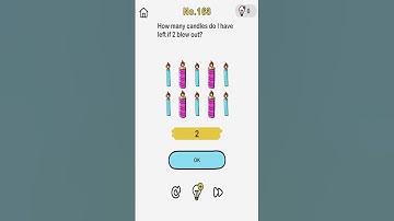 Brain Out Level 163 How many candles do I have left if 2 blew out?