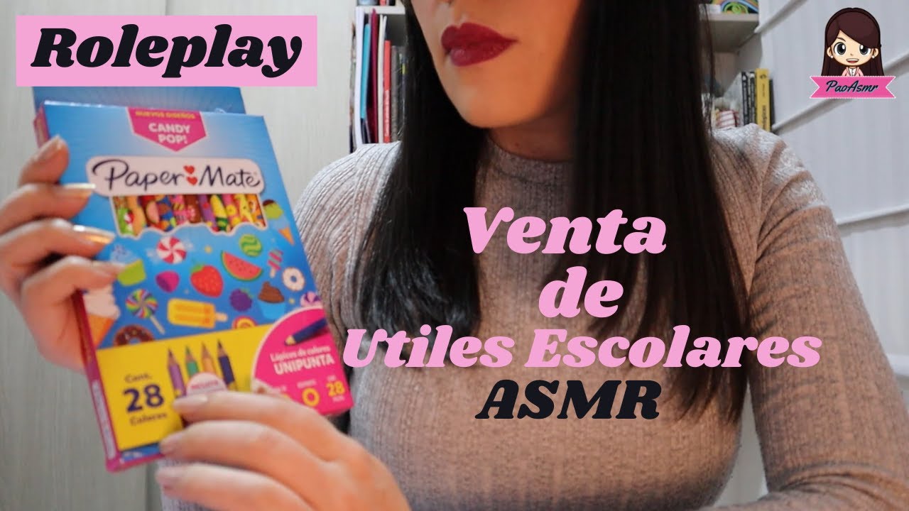 ASMR Español/ Semi inaudible, Tapping, Venta de útiles escolares,  Susurros para dormir.