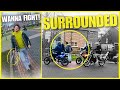 SURROUNDED BY BIKERS AFTER THREATENING ONE | BIKERS ROAD RAGE | Epic Moto Moments 2023 | Ep.194
