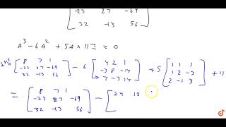 For the matrix `A=[1 1 1 1 2-3 2 1 3]` . Show that `A^3-6A^2 5A 11 I=0` . Hence, find `A^(-1)` ....