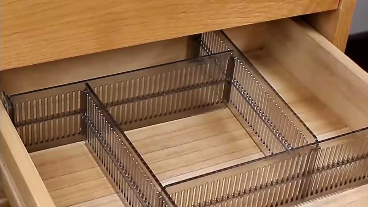 Plastic Drawer Dividers 2 Pack Adjustable Clear Drawer Separators for