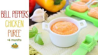 Bell Pepper Chicken puree - baby food recipe +6M