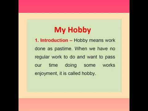 my hobby essay class 10