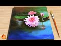 Water Lily Acrylic Painting | Episode #116