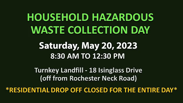 Household Hazardous Waste Collection Day - May 20, 2023