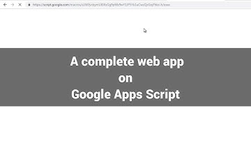 A complete web app on Apps Script (Stand alone app)
