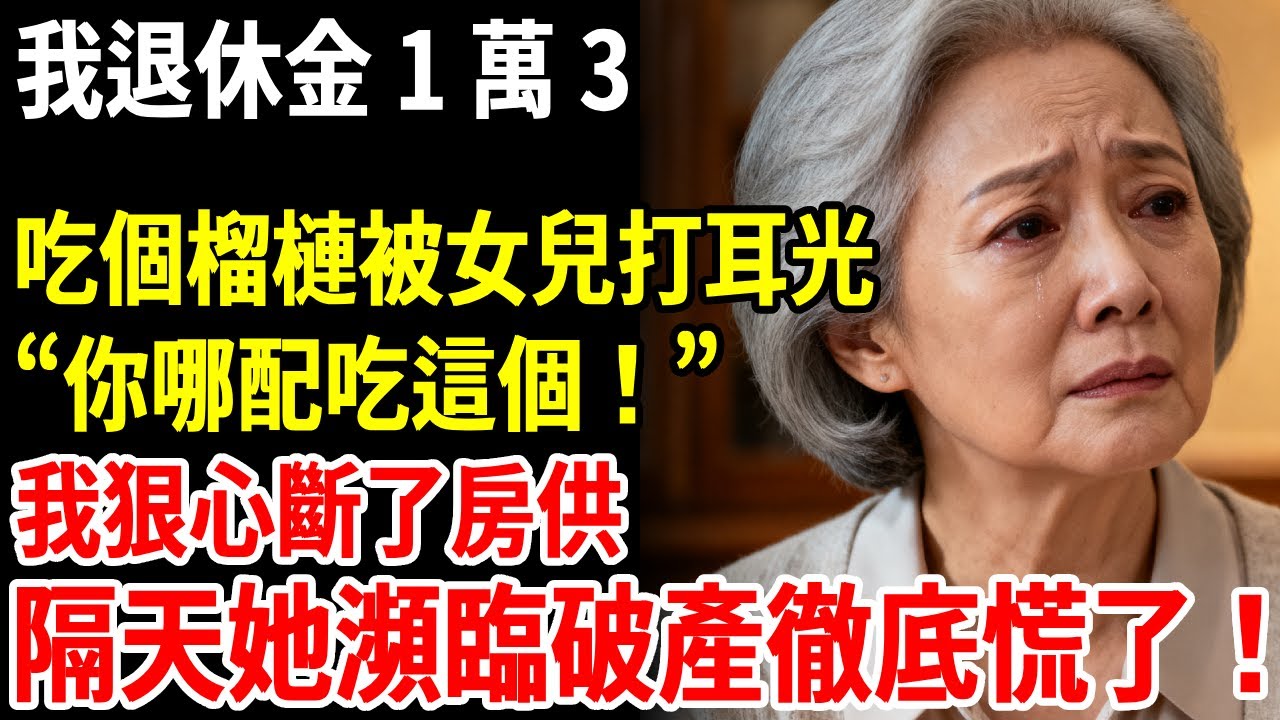 我退休金 1 萬 3，吃個榴槤竟被女兒扇巴掌：「你哪配吃這個！」我狠心斷了房供，隔天她瀕臨破產徹底慌了！ #老人社 #長壽秘密#故事#養老