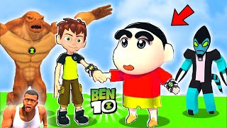 ROBLOX SHINCHAN BECOMING BEN 10 ALIENS TO TROLL CHOP and FRANKLIN