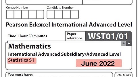 Edexcel IAL Maths - S1 - June 2022