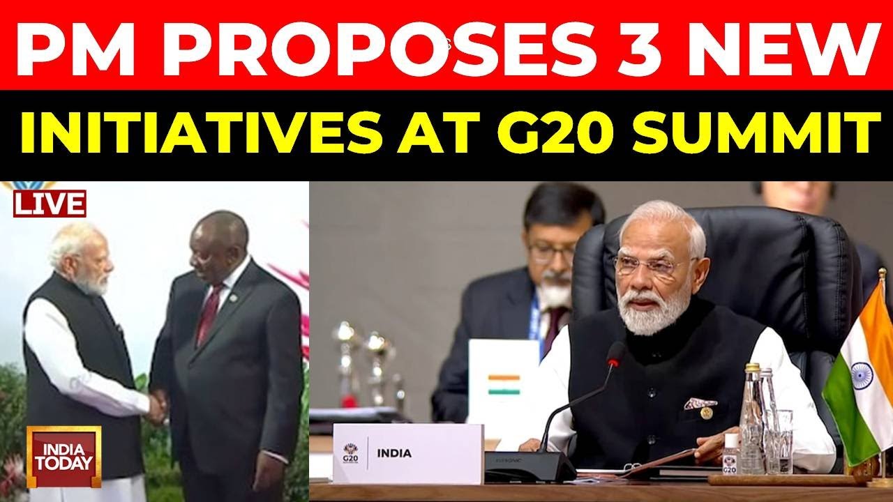 PM Modi LIVE From G20 Summit | PM Modi Pitches Three Global Initiatives ...