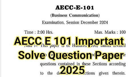 Uou Aecc E 101 Solve Question Paper 2025 | Uou Aecc E 101 Question Paper | Uou Aecc E 101 