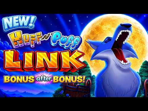 ⭐NEW!⭐ Huff n Puff Link slot! Triggered So Many Bonuses in my First Attempt in Las Vegas!
