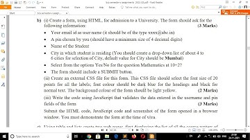 Create an external CSS file for this form | BCS 053 Web Programming Solved Assignment 2021-22 Q3