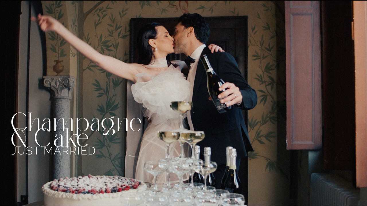 Lake Como - Champagne, cake, and just married magic - Cinematic Wedding