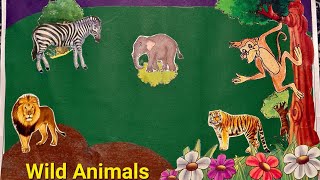 School Project On Wild Animals | Wild Animals / Pet and Domestic Animals |  Easy craft for kids |