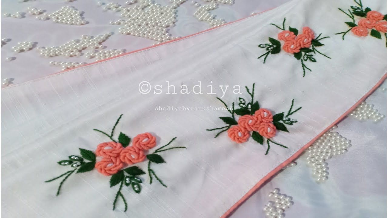 Pin by Clara Treassa on hand work ideas on saree | Saree embroidery design,  Kerala saree blouse designs, Cutwork saree