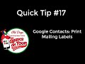 Printing Mailing Labels from Google Contacts using Avery #493